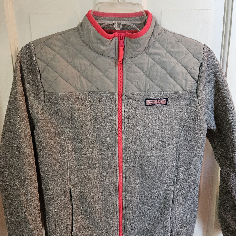 Vineyard Vines Gray and Pink Kids Jacket